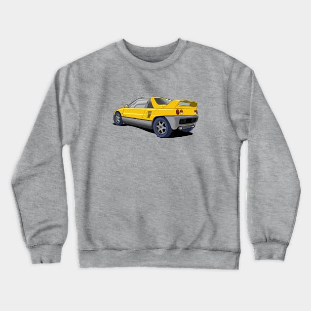 Autozam AZ-1 in Yellow Crewneck Sweatshirt by Webazoot